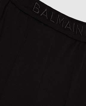 Balmain Children's black sweatpants with logo embroidery BX6S00J03711214
