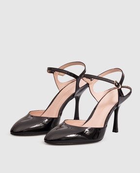 Stuart Weitzman Madison black patent leather slingbacks SN675