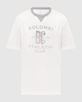Brunello Cucinelli White T-shirt with branded print M0B131001G