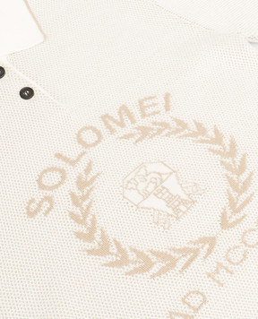 Brunello Cucinelli Children's white polo dress with emblem B19M21A95C