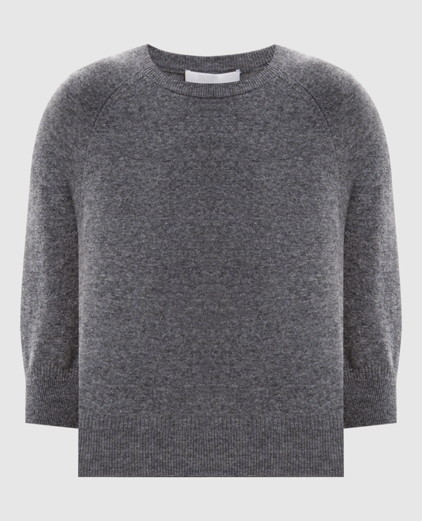 Grey wool jumper with short sleeves