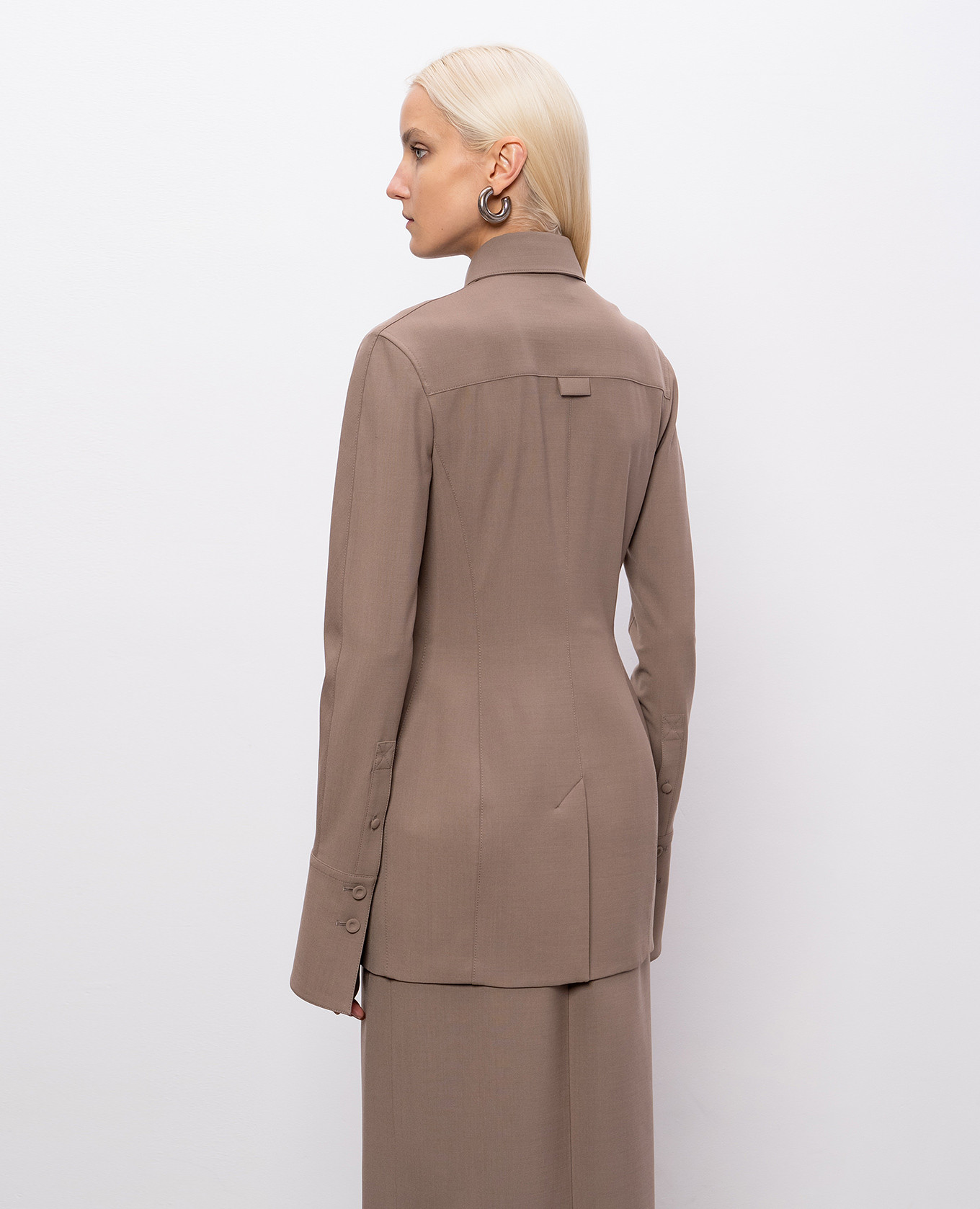 

Brown shirt-style jacket with wool Thierry Mugler