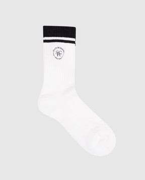 Sporty & Rich White socks with embroidered monogram logo AC02771305WH09