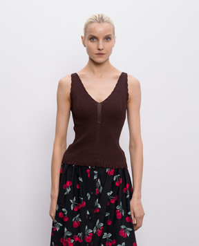 Twinset Brown ribbed top 261TT3122