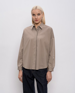 Brunello Cucinelli Brown shirt with monil chain M0091MA636