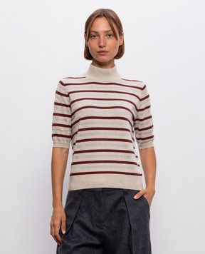 Brunello Cucinelli Beige wool, cashmere and silk top M16221904P
