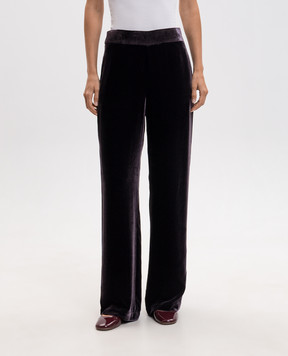 Momoni Pascal purple velvet pants with silk MOPA03329MO
