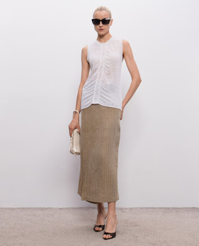 UMA WANG White Sleevless linen top UK7130