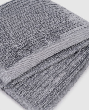 L'appartement Grey striped Slim terry towel SLIMRIBWASHCLOTH