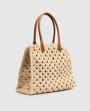 Versace Beige La Medusa raffia bag 10047411A16999