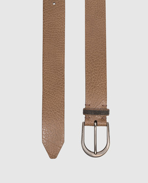Brunello Cucinelli Brown leather belt with monil chain M0JUMC31G