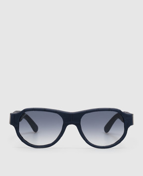 Stefano Ricci Blue Safari sunglasses with crocodile leather SG005PCG