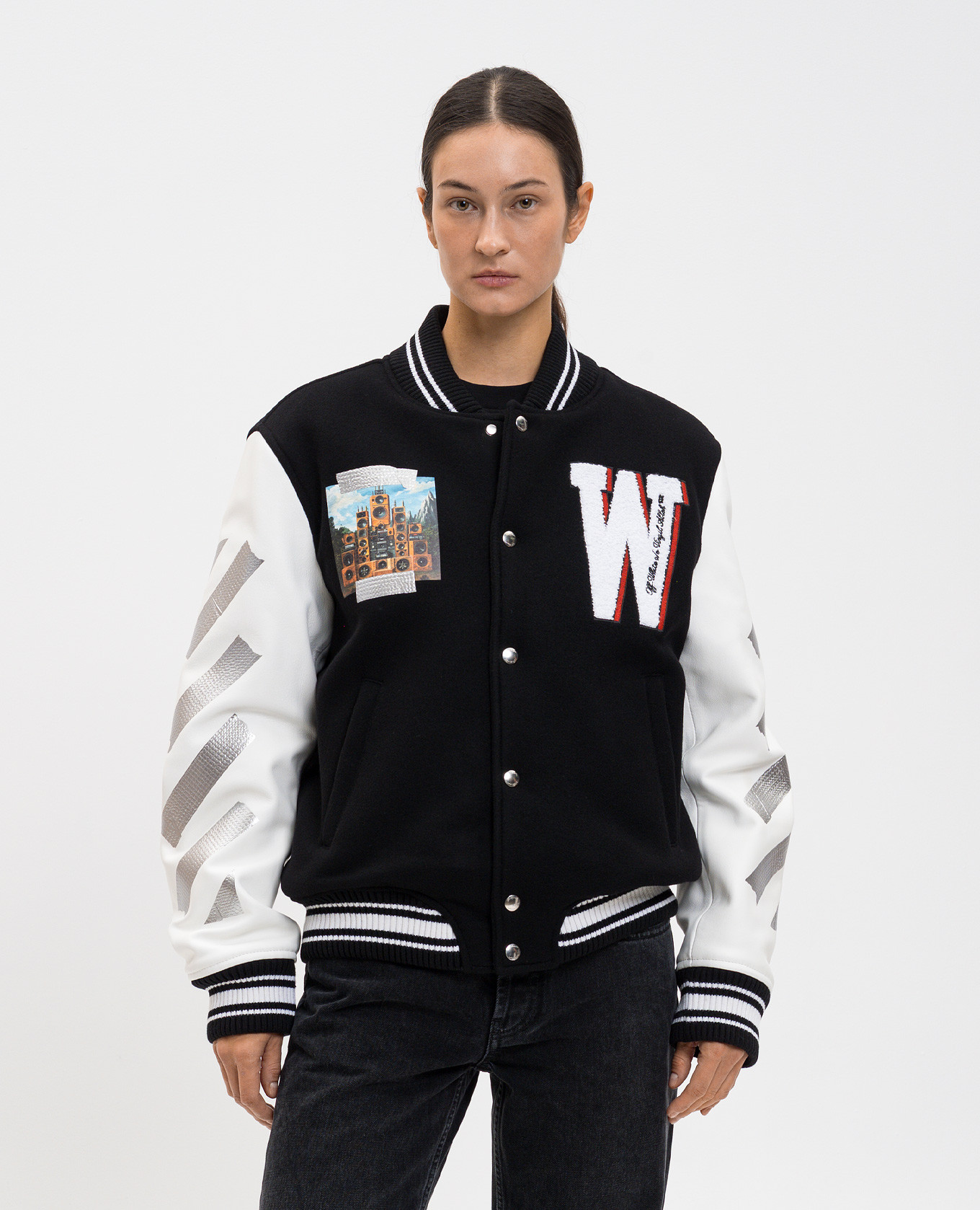 Black combined bomber jacket Wo Saundsystem Off-White 3
