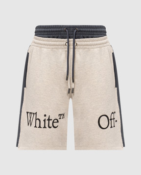 Off-White Blue shorts with logo print 44MCI01CF26F002