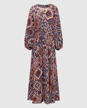 Momoni Pink silk maxi dress FRANCISCO MODR010MO03
