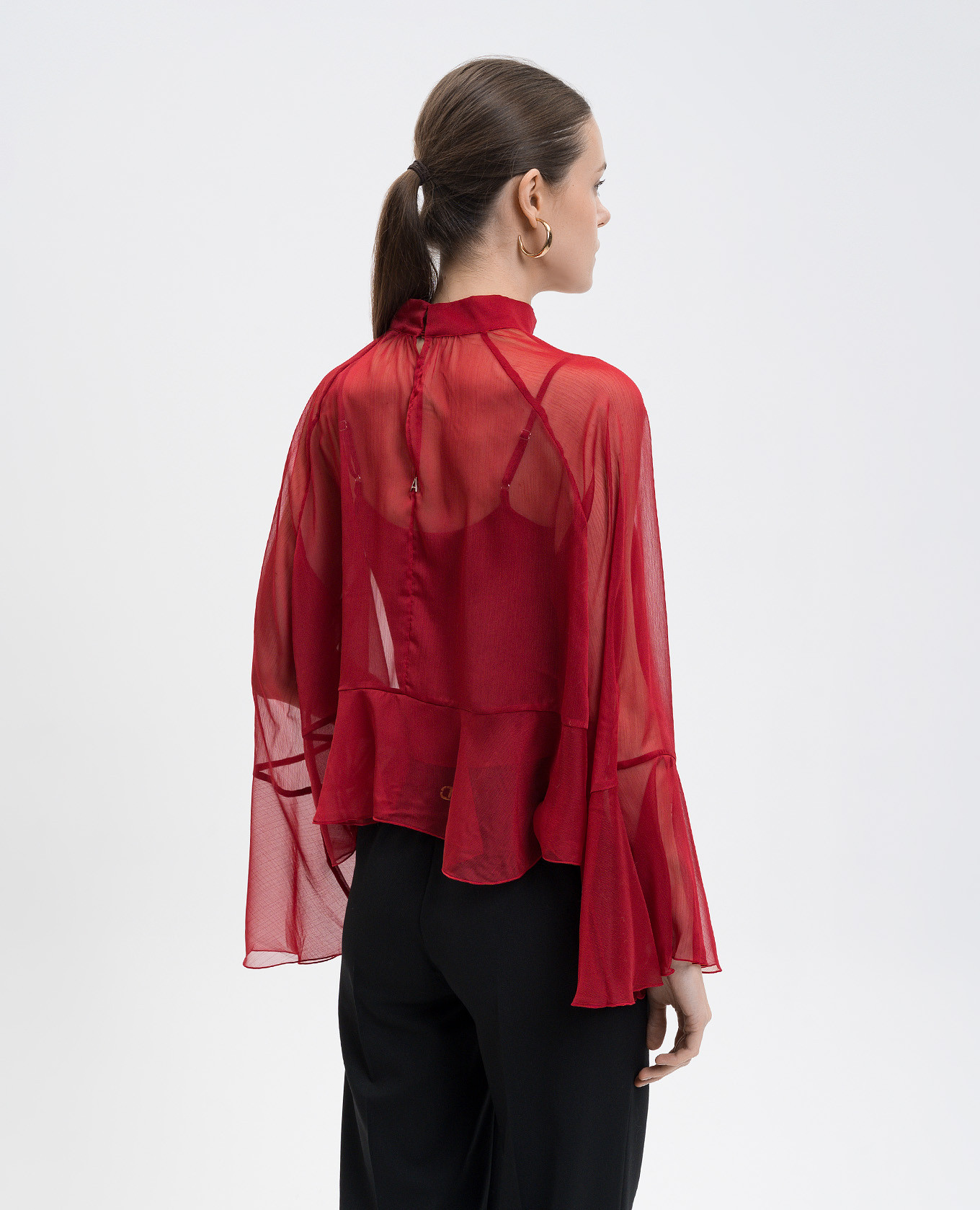 Red blouse with logo Twinset 4