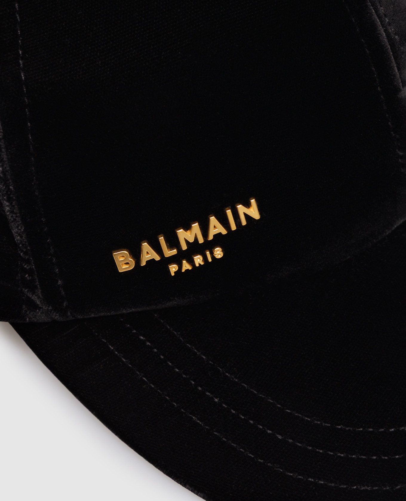 Black velour cap with textured logo Balmain 4