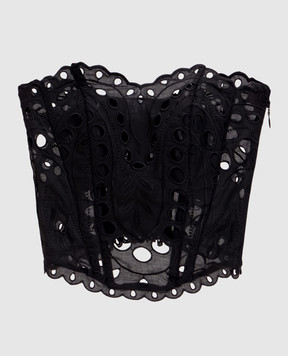 Charo Ruiz Kai black top with embroidery 263100