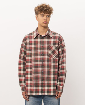 Maison Margiela MM6 Burgundy checkered shirt SH2DT0057M36114