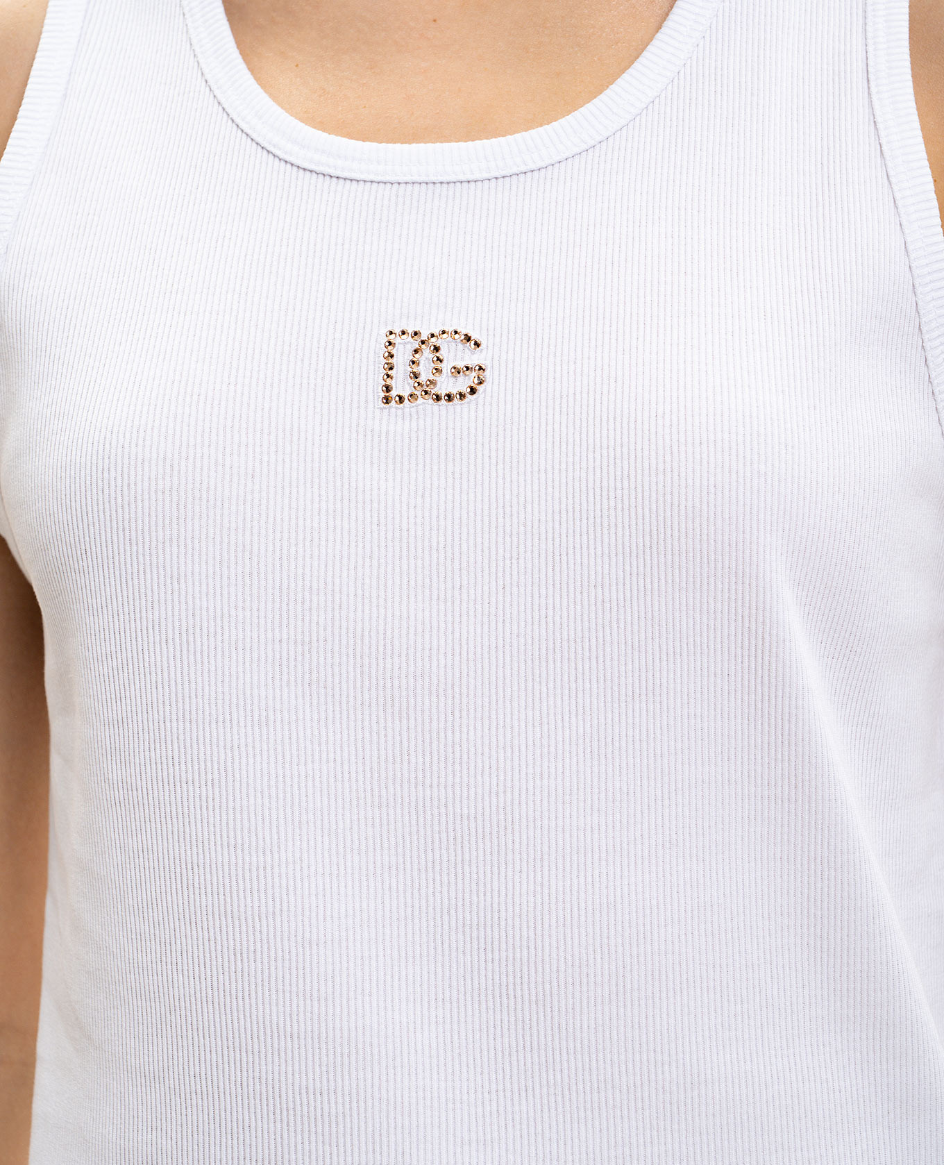 White ribbed top with monogram Dolce&Gabbana 5