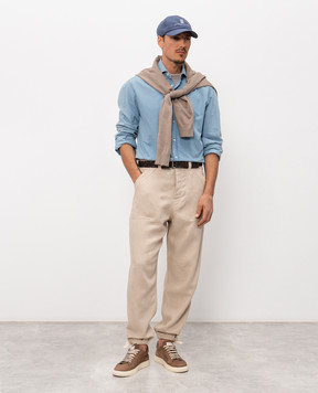 Brunello Cucinelli Beige linen pants MH249S2470
