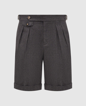 Brunello Cucinelli Gray linen Bermuda shorts MH248U0040