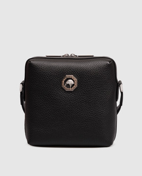 Stefano Ricci Black leather bag with metal emblem ND155TPVDVH