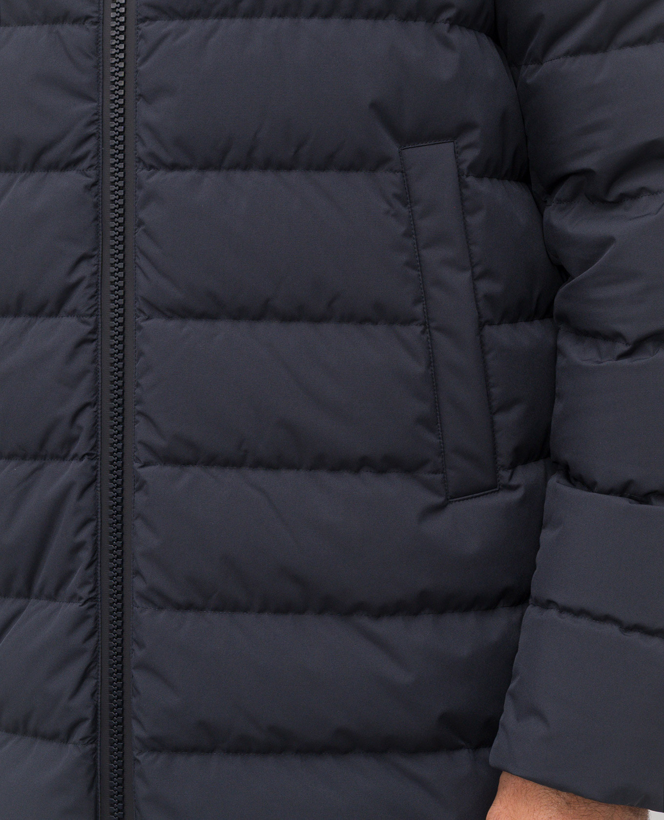 

Blue down jacket with logo print Herno