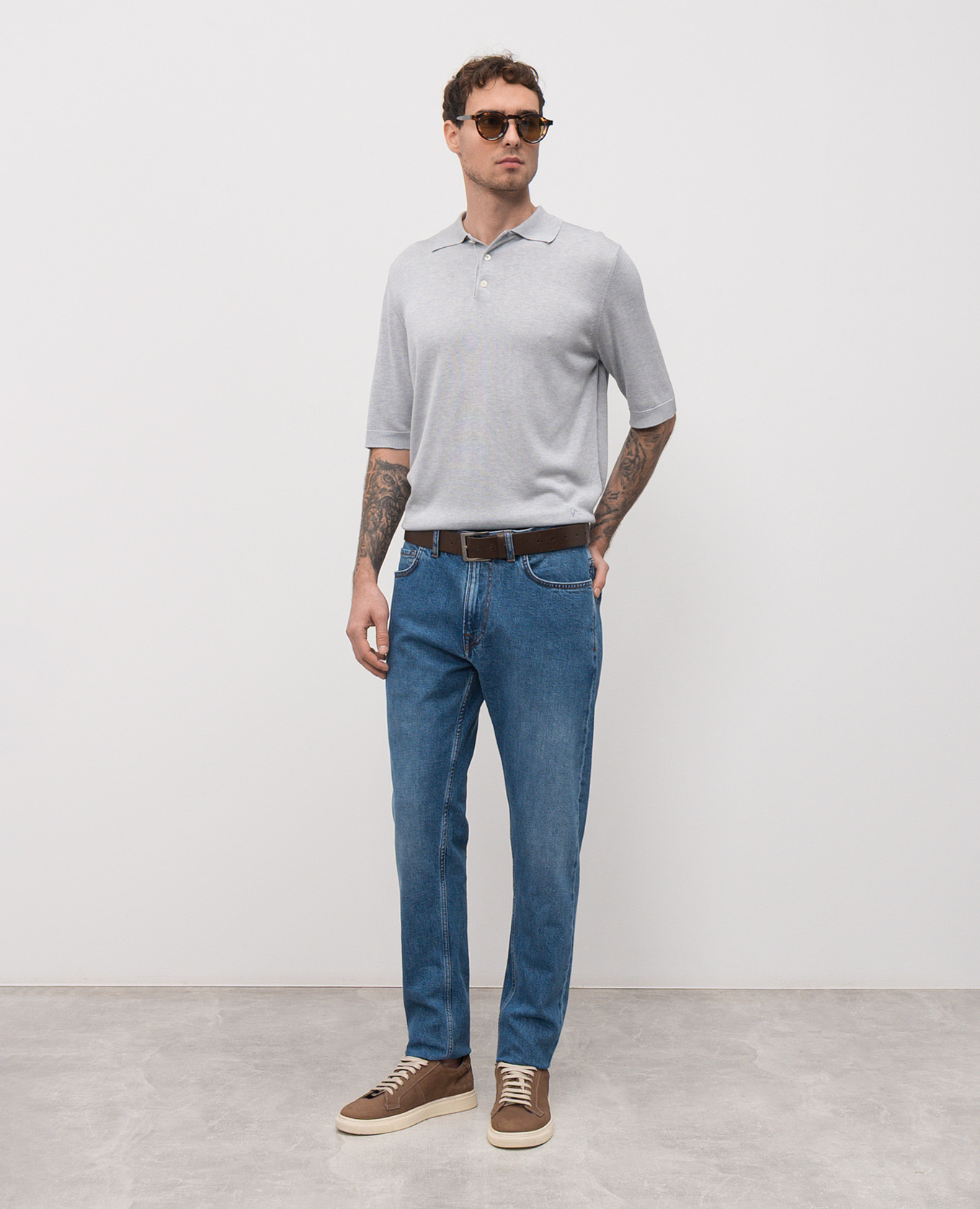 Blue jeans with a worn effect ISAIA 2
