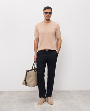 Trussardi Navy blue linen pants P719M000113NMP313T38
