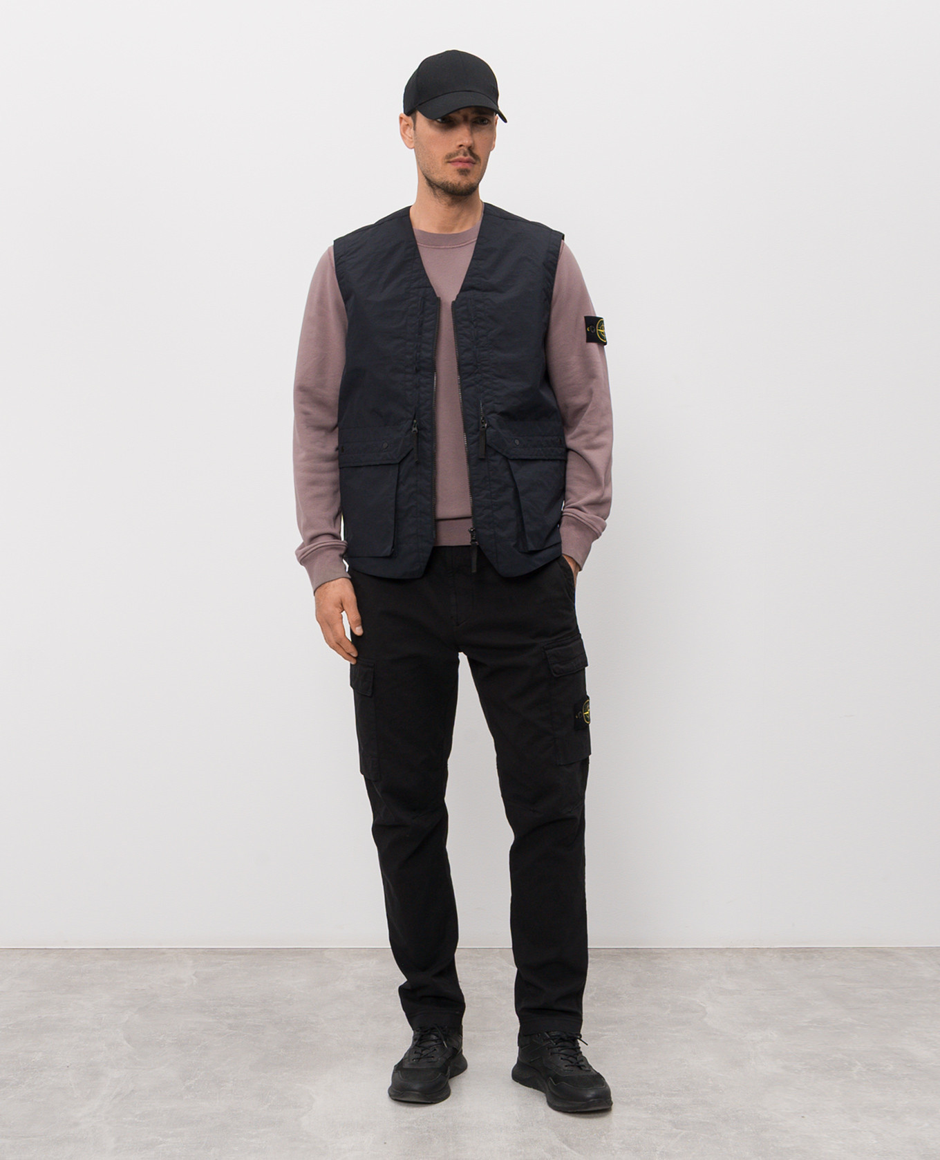

Purple sweatshirt with logo patch Stone Island, Violet