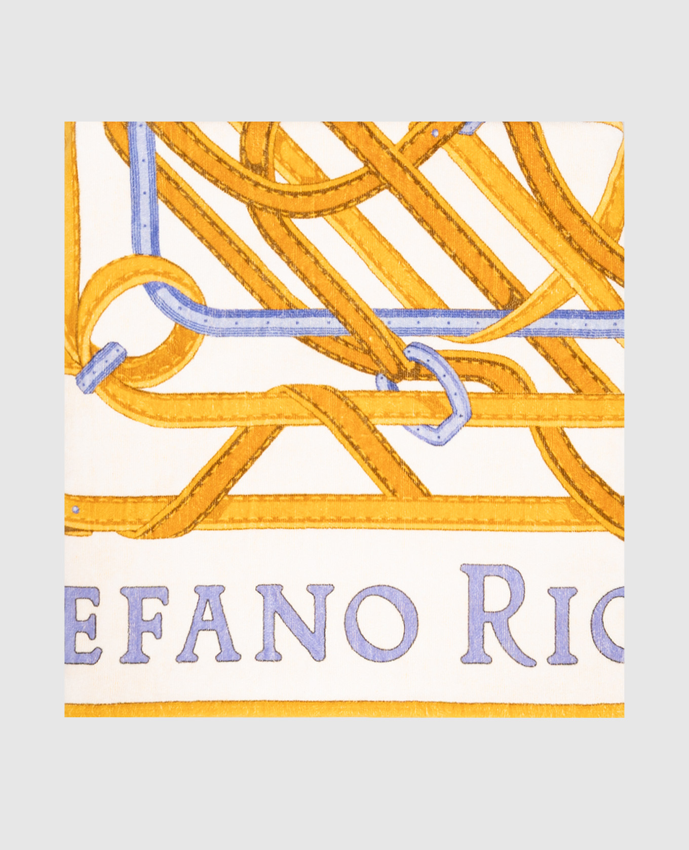 Ivory terry towel with branded print