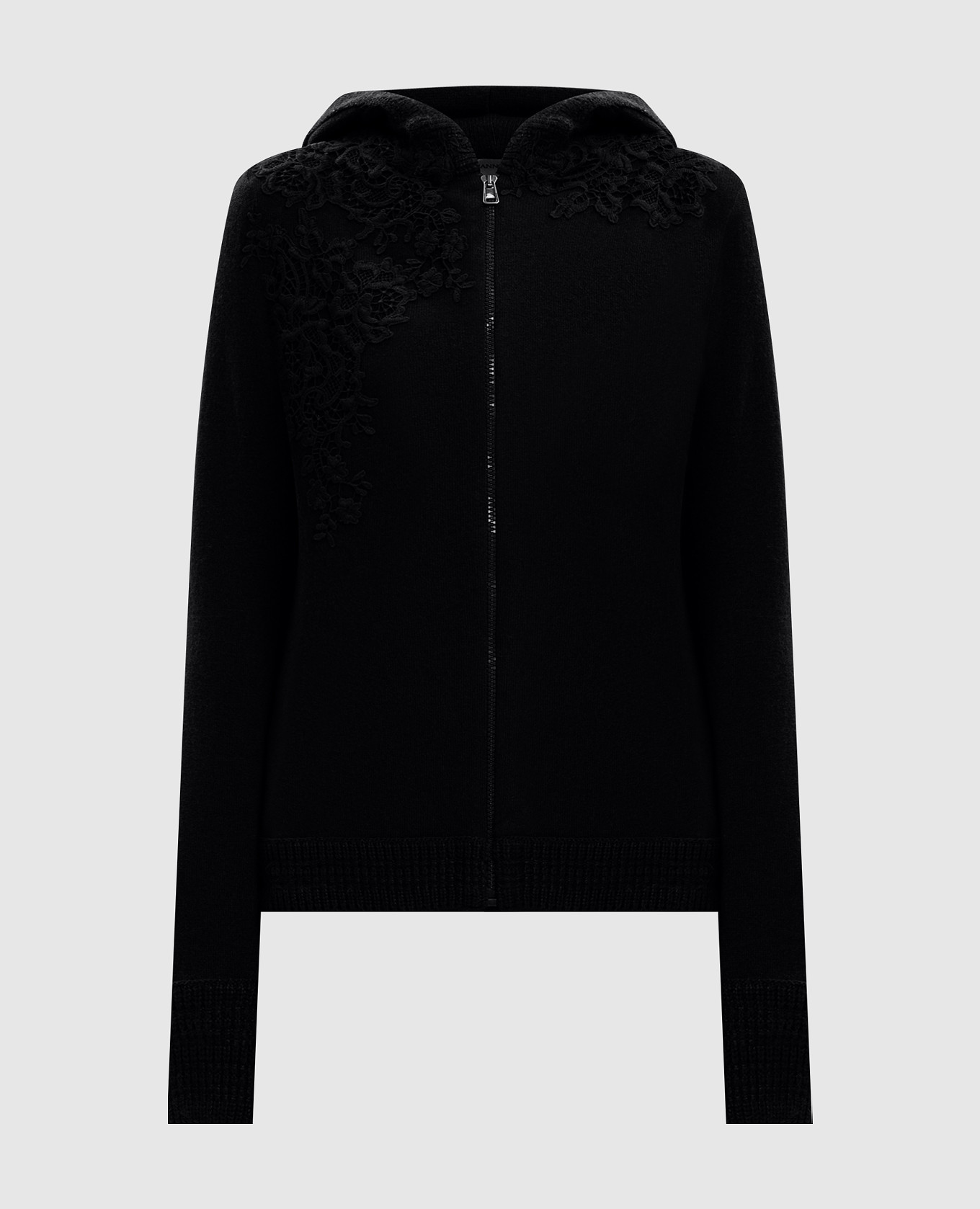 Black cardigan with wool and cashmere