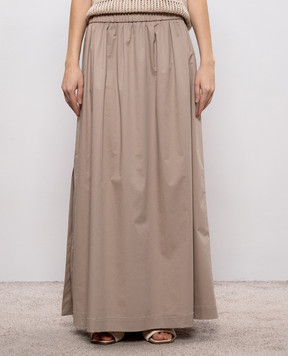 Peserico Beige maxi skirt with slits P0570201979