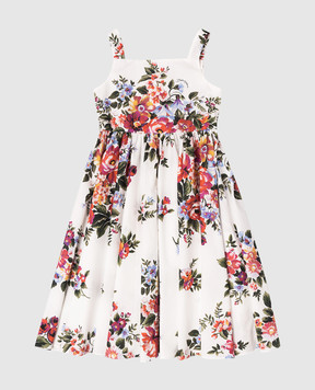 Dolce&Gabbana Children's white dress with floral print L53DI6HS5UU