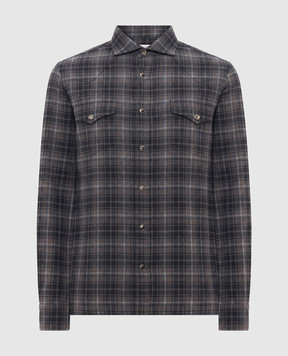 Brunello Cucinelli Gray checkered shirt MY6544008