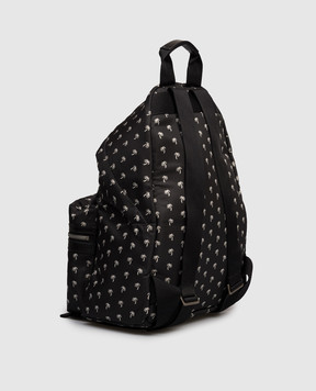 Palm Angels Black backpack with mini Palms logo print PMNB015S23FAB001
