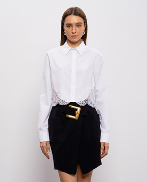 Versace White cropped shirt with lace 10226311A13878