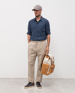 Brunello Cucinelli Beige linen pants MH255E1710