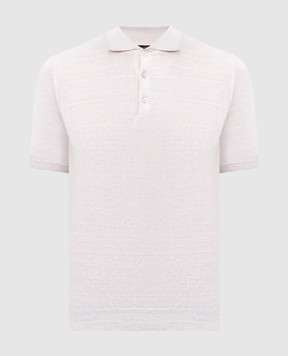 MooRER Beige polo with linen VINAL VINALMAG