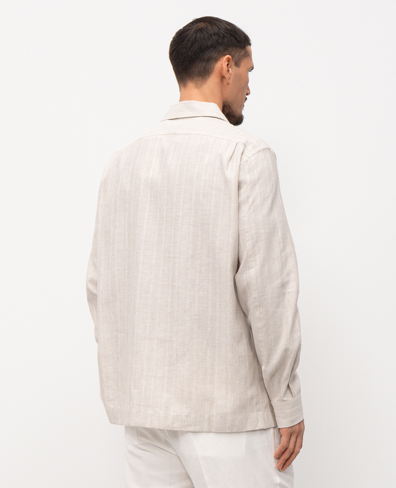 Gray shirt with linen pattern Brunello Cucinelli 4