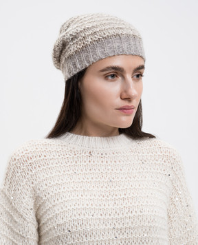 Peserico Gray alpaca wool hat S36212F039283G