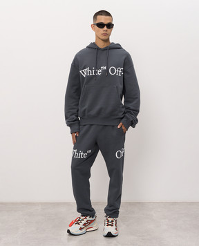 Off-White Blue hoodie with contrast logo 44MBB12NF26F009