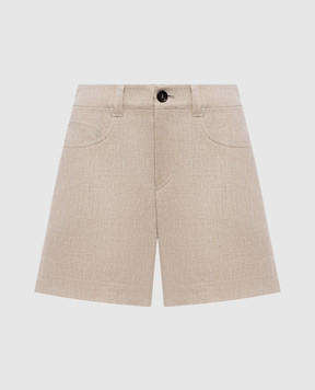 Brunello Cucinelli Beige patterned linen shorts MH528P9163