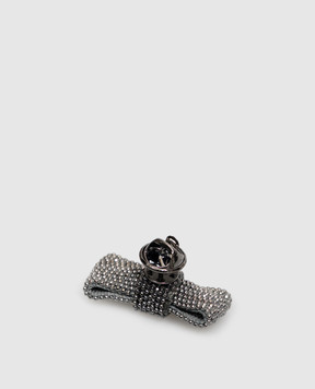 Peserico Gray pin badge with monil chain E35554C0CC983