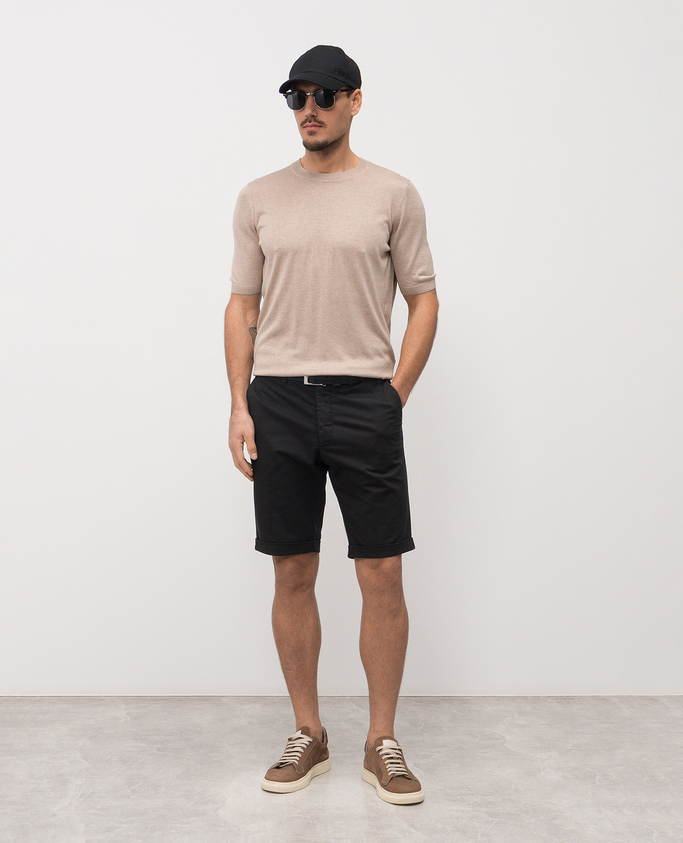 Black shorts with lapels Enrico Mandelli 2