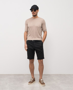 Enrico Mandelli Black shorts with lapels 0SHORT5653