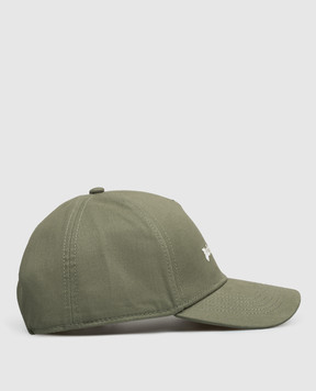 Palm Angels Khaki cap with logo embroidery PMLB104S26FAB005I