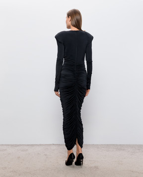 Nissa Black dress with accent shoulders RS16720