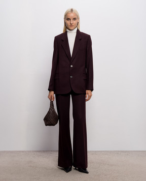 Victoria Beckham Alina burgundy wool flared pants 1226WTR005115S
